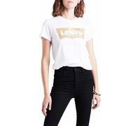 Levi's The Perfect Tee, Camiseta Mujer, Logo Gold Powder Print White, XS