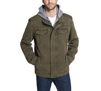 Levi's Washed Cotton Hooded Military Jacket Chaqueta Ligera de algodón, Verde-Oliva, Large para Hombre