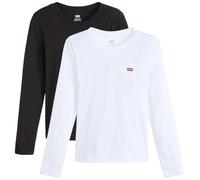 Levi's Women's 2-Pack Essential Long-Sleeve tee T-Shirt, White & Anthracite Night, L