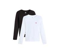 Levi's Women's 2-Pack Essential Long-Sleeve tee T-Shirt, White & Anthracite Night, S