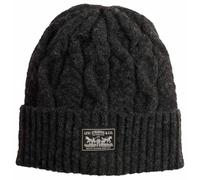 Levi's Women's Backpatch Beanie-Holiday Cable Knit Gorro, Jaspeado Gris, Talla única Mujeres