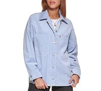 Levi's Women's Bull Twill Cotton Shirt Shacket (Standard & Plus Sizes), Dusty Blue, Small