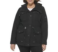 Levi's Women's Plus Size Cotton Four Pocket Hooded Field Jacket, Black, 2X