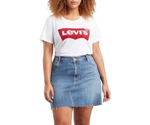 Levi's Women's Plus Size Perfect Tee T-Shirt, Batwing Logo, Plus Batwing White, 1XL