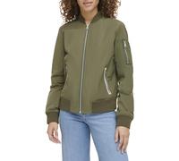 Levi's Women's Poly Bomber Jacket with Contrast Zipper Pockets, Army Green, XL