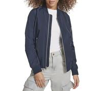 Levi's Women's Poly Bomber Jacket with Contrast Zipper Pockets, Navy, M