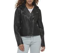 Levi's Women's The Classic Faux Leather Motorcycle Jacket (Regular & Plus Size) Chaqueta de Piel sintética, Negro, L para Mujer