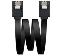 Levitantes Cable SATA III 6 Gbps, negro, 0.5 m, con anclajes, para transferencia de datos rápida y conexión de dispositivos de almacenamiento.