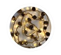 levitantes Guirnalda de cuerda de 1,8m con piñas LED a pilas, ideal para decoraciones festivas y ambientes acogedores.