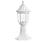 Levitantes Luz de sobremuro exterior 1xE27 blanco IP44 policarbonato 42,7x16,6 cm, ideal para iluminación de jardines y fachadas.