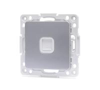 Levitantes Pieza adaptadora de red de 1 vía, plateada, compatible con tomas de Internet alemana/francesa, ideal para conectar dispositivos a Internet.
