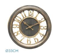 Levitantes Reloj de Pared, Cuero Envejecido, 33 cm, Movimiento Continuo; Ideal para Decorar Espacios y controlar el Tiempo.