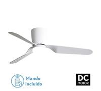 Levitantes Ventilador DC 18W con 3 aspas blancas, 5 velocidades, luz 3000K/4000K/6000K, control remoto y temporizador, ideal para climatización y confort.