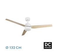 Levitantes Ventilador DC 22W 3 aspas, luz 2180 lm, 3000K/4000K/6000K, control remoto, temporizador, memoria; ideal para climatización y ahorro energético.