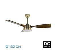 Levitantes Ventilador Dc Estio 24w Cuero/roble 3aspas132d Regulable Intensidad 2650lm 3000k,4000k,6000k Remoto+temporizador+mamoria