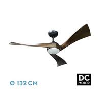 Levitantes Ventilador Dc Janubi 22w Negro/roble 3aspas132d Regulable Intensidad 2350lm 3000k, 4000k, 6000k Remoto+ Temporizador+ Memoria 24