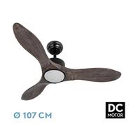 Levitantes Ventilador Dc Segre 24w Negro 3aspas Roble 107d 2424lm 3000k,4000k,6500k Remoto+temporizador+regulador Intensidad+memoria