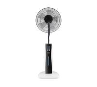 levitantes Ventilador de pie con 3 velocidades, 75W, 5 aspas, nebulizador, 125x43x40 cm, control remoto, temporizador y tanque de agua de 2L para refrescar espacios.