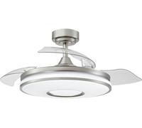 Levitantes Ventilador de techo níquel, 3 aspas desplegables, 32/44,5X108 cm, 3 temperaturas de luz