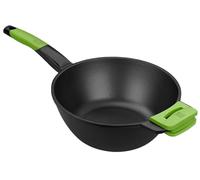 levitantes wok de aluminio con mango y asa, diámetro 28 cm, ideal para cocinar salteados, frituras y guisos de manera eficiente.