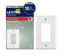 Leviton 1-Gang Decora/GFCI Decora placa Midway Tamaño Negro, blanco, PJ26-WM, 120 voltsV