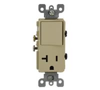 Leviton 20-Amp, 120 V, marca estilo polo, 5 - 20R Decora AC combinación interruptor, grado comercial, toma de tierra