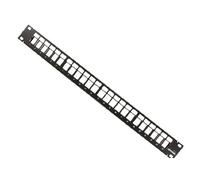 Leviton 49255-H24 Panel de conexión QuickPort, 24 puertos, 1RU, barra de gestión de cables incluida, negro