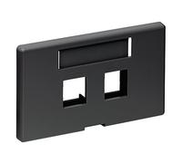 Leviton 49910-HE2 - Placa frontal para muebles modulares QuickPort (Herman Miller), color negro
