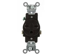 Leviton 5029 Receptáculo único de cuerpo estrecho, 15 amperios, 250 voltios, S, marrón tostado