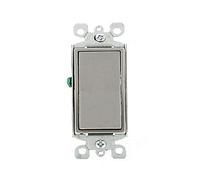 Leviton 5603 - 2 GY 15 Amp, 120/277 V, Decora Rocker 3-Way AC Quiet interruptor, residencial grado, tierra, 10 unidades, Gris