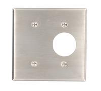 Leviton 84085-40 Placa de pared de combinación de dispositivos, tamaño estándar, montaje de correa, acero inoxidable Leviton