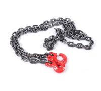 Levkitch 1 cadena de grúa, 5 m 2T, cadena colgante con 8 mm de diámetro, gancho de cabeza de horquilla, 0,8 cm de grosor de la cadena de acero de aleación de alta resistencia, cadena de lijado (2T, 5