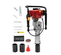 Levkitch Clavador de Poste de gasolina 2 tiempos,2 Postes (55/70 mm) | Controlador de Postes en T Martillo con 2 Cabezales de Conducción 55/70mm para Cercas Agrícolas, Ranchos