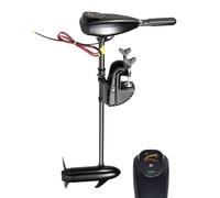 Levkitch Motor eléctrico de barco 12 V, 55 libras, fuerza de tracción 1850 kg, barco neumático, motor fueraborda eléctrico con indicador de batería, motor fueraborda para barcos