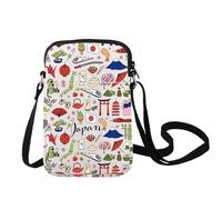 LEVLO Bolsa cruzada de viaje japonesa para regalo de recuerdo, bolsa de hombro para vacaciones para mujer, Japan C Bag, 14.5 x 1.5 x 21.5 cm / 5.7 x 0.59 x 8.46 in.