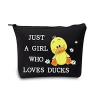 LEVLO Bolsa de cosméticos de pato divertido regalo para amantes de los animales, solo una chica que ama a los patos, bolsa de maquillaje con cremallera, regalo para amantes de los patos, regalo para