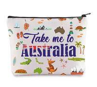 LEVLO Bolsa de cosméticos de viaje de Australia, regalo para amantes de Australia, bolsa de viaje con cremallera para viajeros, Llévame a Australia