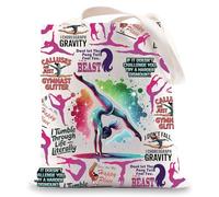 LEVLO Bolsa de lona de gimnasia, regalo de agradecimiento para entrenadores, bolsa de hombro para gimnasio, regalo para amantes del gimnasio, Gymnastics Beast Tote, Medium