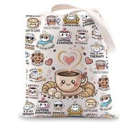 LEVLO Bolsa de lona para café, regalos para amantes de los cafés, bolsa de hombro para barista, mercancía temática de cafés, Bolsa de café, Medium