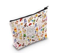 LEVLO Bolsa de maquillaje con cremallera para mujer, diseño con texto en inglés "You Are Braver Stronger Smarter Than You Think" (wei ni F Bag), Winnie M Bag, Bolsa de cosméticos