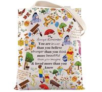 LEVLO Bolsa de maquillaje con cremallera para mujer, regalo de amistad, con texto en inglés "You Are Braver Stronger Smarter Than You Think", Winnie M - Bolsa, Bolsa de cosméticos