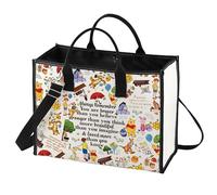 LEVLO Bolsa de maquillaje con cremallera para mujer, regalo de amistad, con texto en inglés "You Are Braver Stronger Smarter Than You Think", Winnies LT, Bolsa de cosméticos