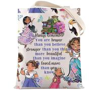 LEVLO Bolsa de maquillaje con diseño de cuentos de hadas de dibujos animados, regalo mágico para fanáticos de la familia, regalo con texto en inglés "You Are Braver Stronger Smarter Than You Think",