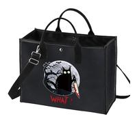 LEVLO Bolsa de maquillaje con diseño de gato asesino con cuchillo, regalo inspirado en gato furtivo, bolsa con cremallera para mujeres y niñas, Cat What LT, Bolsa de cosméticos