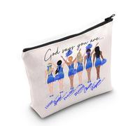 LEVLO Bolsa de maquillaje de animadora, regalo de animadora, Dios dice que eres único, especial, encantador, perdonado, equipo de animadora, bolsa con cremallera, regalo de entrenador de animadora,