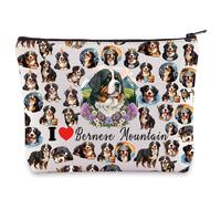 LEVLO Bolsa de maquillaje de montaña bernesa, regalo para dueño de la montaña bernesa, bolsa de aseo de montaña bernesa, I love Bernese Mountain, Bolsa de mano