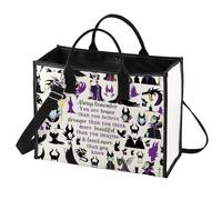 LEVLO Bolsa de maquillaje de Villains Movie para fanáticos de la película, regalo con texto en inglés "You Are Braver Stronger Smarter Than You Think Villains", bolsa con cremallera para mujeres y