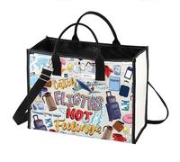 LEVLO Bolsa de maquillaje para asistente de vuelo, regalo de piloto, atrapando los vuelos, no sentimientos, bolsa de maquillaje con cremallera, regalo para viajeros, Vuelos no LT, Bolsa de cosméticos