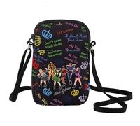 LEVLO Broadway - Bolso cruzado para amantes de la música, bolsa de hombro de seis reinas, producto musical de Broadway, Six Queen C Negro