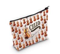 LEVLO Cellos Music - Bolsa de maquillaje con cremallera para violonchelo, multicolor/fantasía (Cello)
